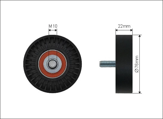 Deflection/Guide Pulley, V-ribbed belt (02-05)