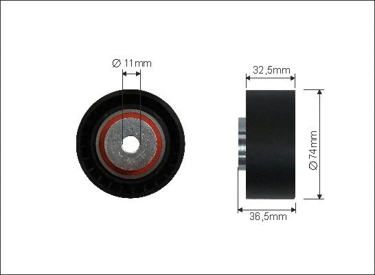 Deflection/Guide Pulley, V-ribbed belt (357-126)