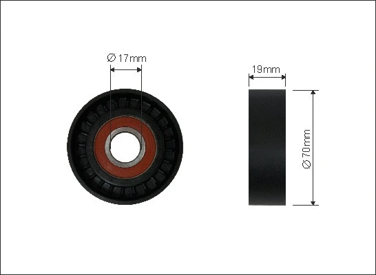 Tensioner Pulley, V-ribbed belt (94-00)