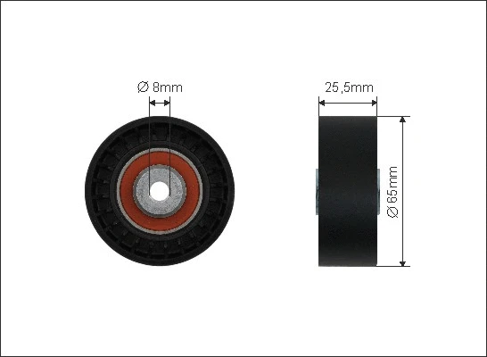 Deflection/Guide Pulley, V-ribbed belt (05-02)