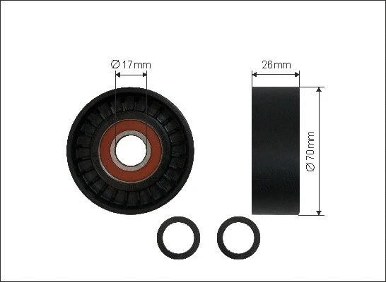 Tensioner Pulley, V-ribbed belt (01-85)