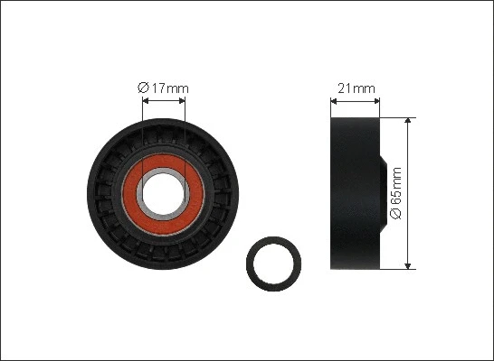 Tensioner Pulley, V-ribbed belt (07-90)