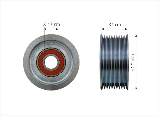 Deflection/Guide Pulley, V-ribbed belt (500311)