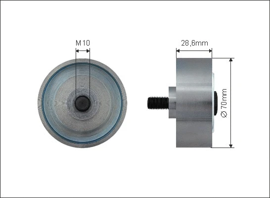 Deflection/Guide Pulley, V-ribbed belt (500423)