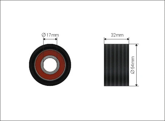 Deflection/Guide Pulley, timing belt (25-99)