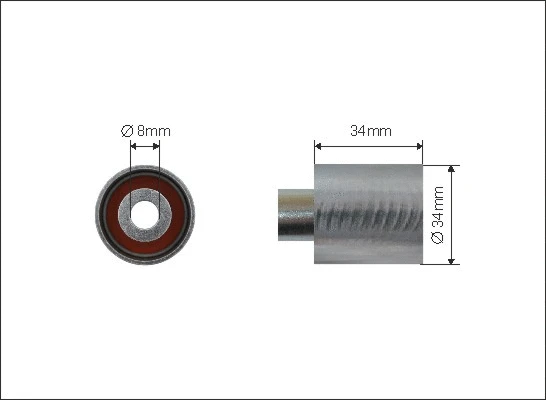 Deflection/Guide Pulley, timing belt (214-93)