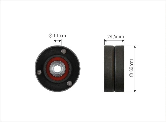 Deflection/Guide Pulley, V-ribbed belt (500051)