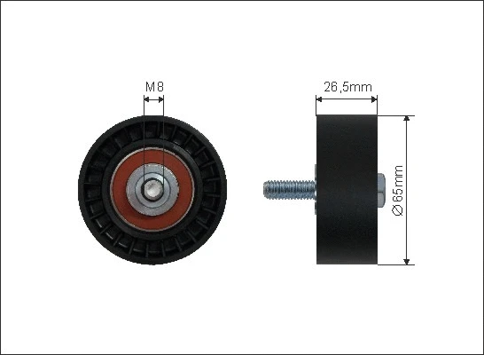 Deflection/Guide Pulley, V-ribbed belt (13-58)