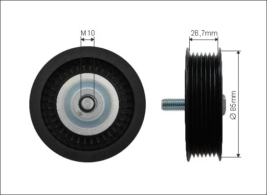 Deflection/Guide Pulley, V-ribbed belt (500335)
