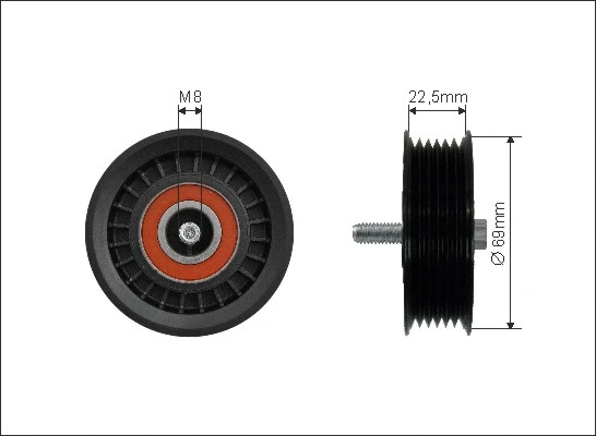 Deflection/Guide Pulley, V-ribbed belt (500279)