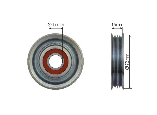 Deflection/Guide Pulley, V-ribbed belt (493-00)
