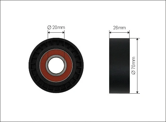 Deflection/Guide Pulley, V-ribbed belt (19-00)