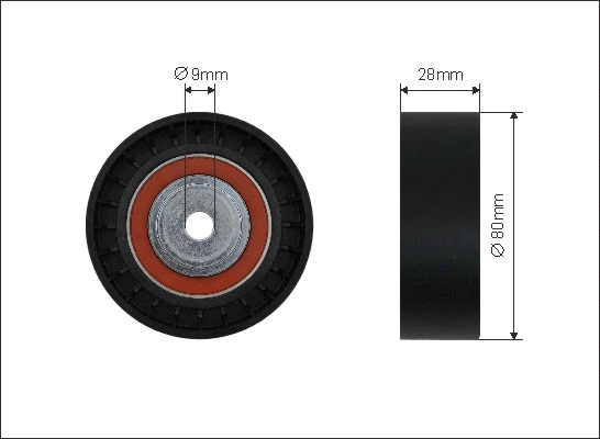 Deflection/Guide Pulley, V-ribbed belt (40-25)