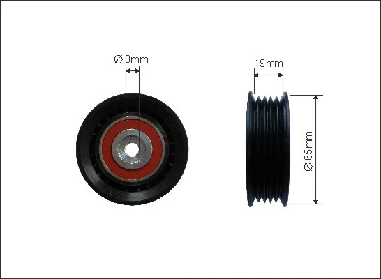 Deflection/Guide Pulley, V-ribbed belt (290-109)