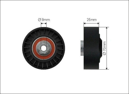 Deflection/Guide Pulley, V-ribbed belt (460-18)