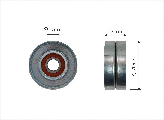 Tensioner Pulley, V-ribbed belt (500122)