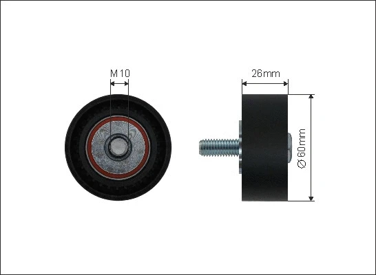 Deflection/Guide Pulley, V-ribbed belt (03-04)