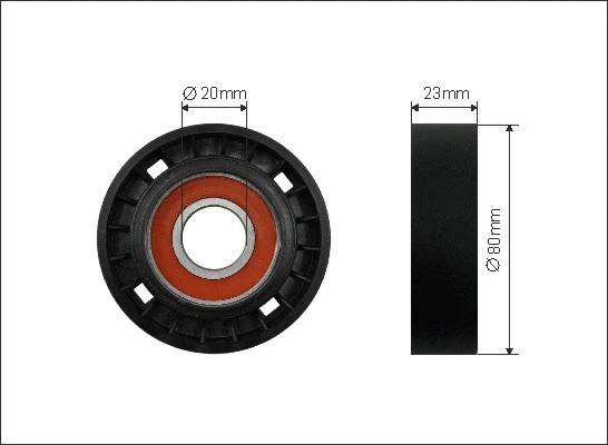 Deflection/Guide Pulley, V-ribbed belt (10-00)