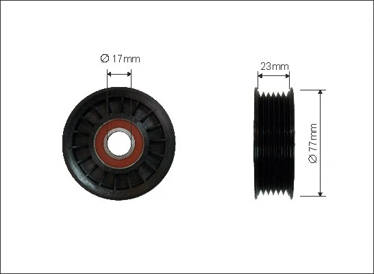 Deflection/Guide Pulley, V-ribbed belt (99-00)