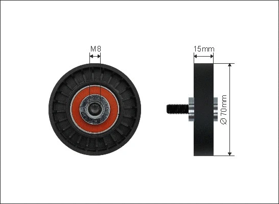 Deflection/Guide Pulley, V-ribbed belt (45-07)