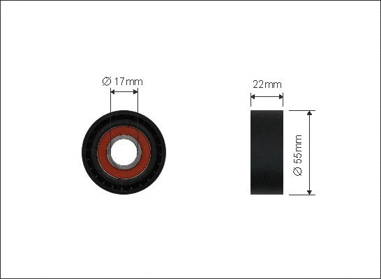 Tensioner Pulley, V-ribbed belt (500241)