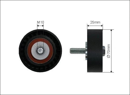 Deflection/Guide Pulley, V-ribbed belt (19-43)