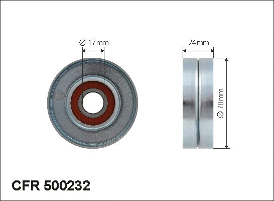 Tensioner Pulley, V-ribbed belt (500232)