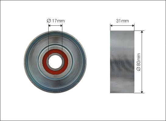 Tensioner Pulley, V-ribbed belt (500085)
