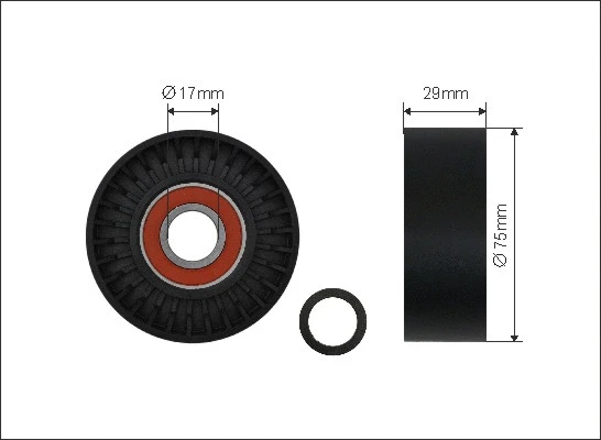 Deflection/Guide Pulley, V-ribbed belt (241-00)