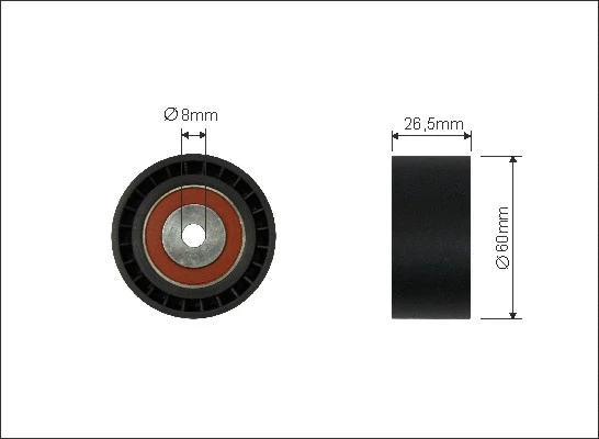 Deflection/Guide Pulley, V-ribbed belt (23-22)