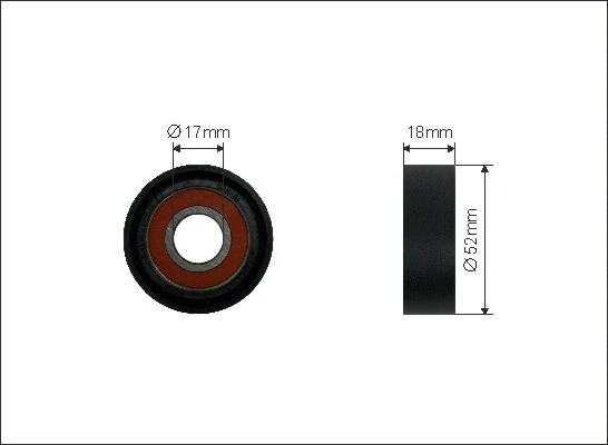 Tensioner Pulley, V-ribbed belt (04-00)