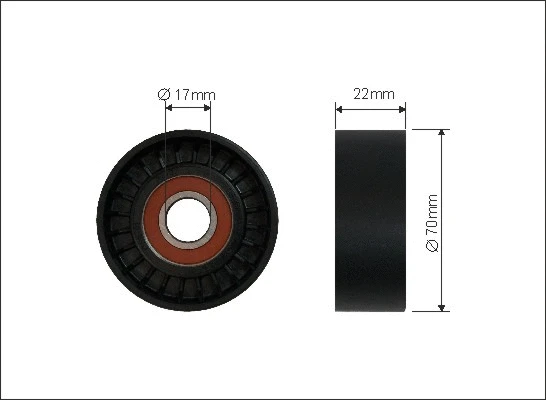 Tensioner Pulley, V-ribbed belt (500057)