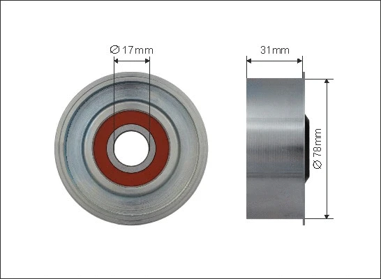 Tensioner Pulley, V-ribbed belt (500578)
