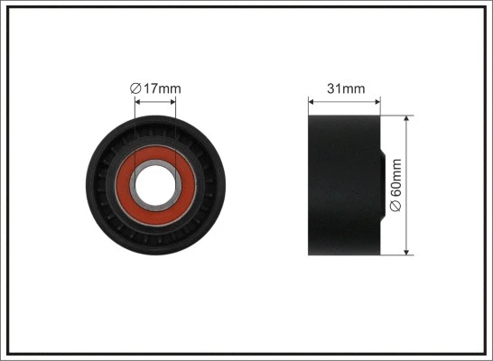 Tensioner Pulley, V-ribbed belt (500678)