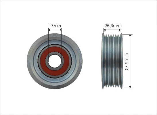 Tensioner Pulley, V-ribbed belt (500408)