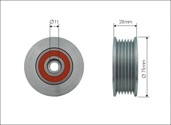Tensioner Pulley, V-ribbed belt (500209)