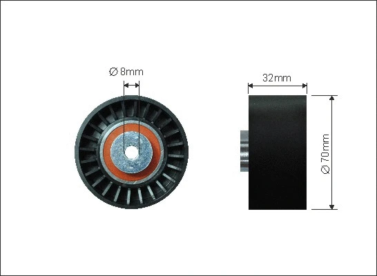 Deflection/Guide Pulley, V-ribbed belt (500062)