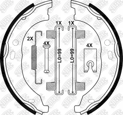 Brake Shoe Set, parking brake (FN0681)
