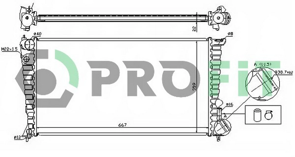Radiator, engine cooling (PR 0547A1)