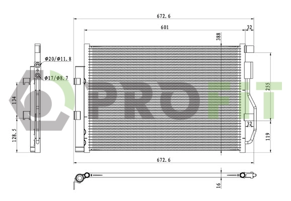 Condenser, air conditioning (1770-0522)