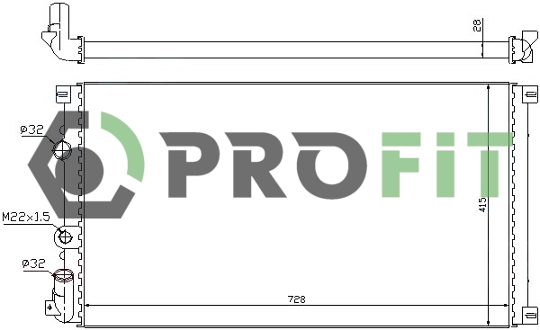 Radiator, engine cooling (1740-0193)