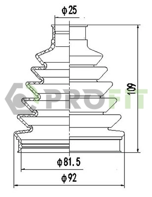 Bellow Kit, drive shaft (2710-0046 XLB)