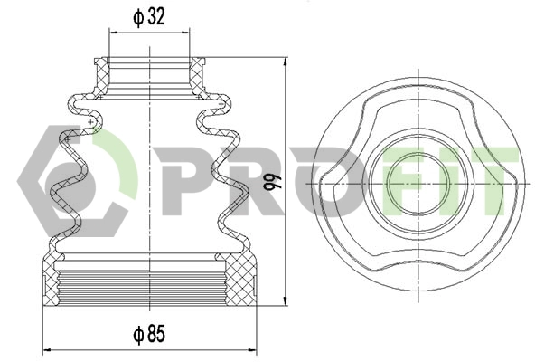 Bellow Kit, drive shaft (2810-0020 XLB)