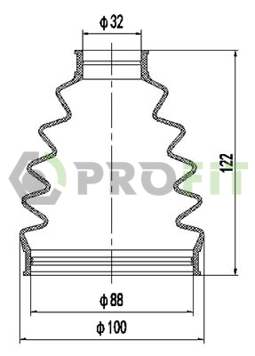 Bellow Kit, drive shaft (2710-0050 XLB)