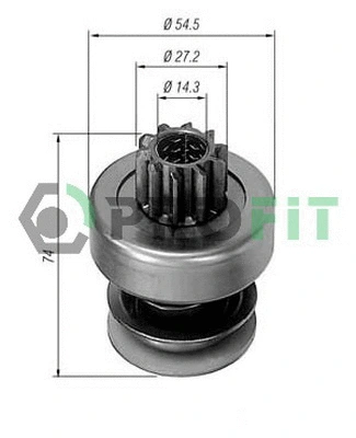 Freewheel Gear, starter (1910-8242)