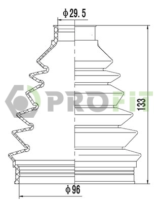 Bellow Kit, drive shaft (2710-0055 XLB)