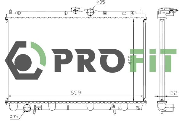 Radiator, engine cooling (1740-0282)