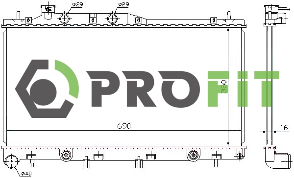 Radiator, engine cooling (1740-0356)