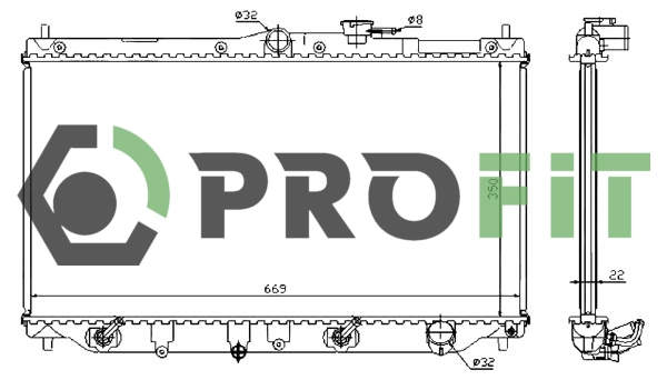 Radiator, engine cooling (1740-0208)