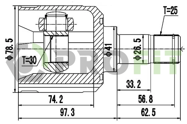 Joint Kit, drive shaft (2810-2072)